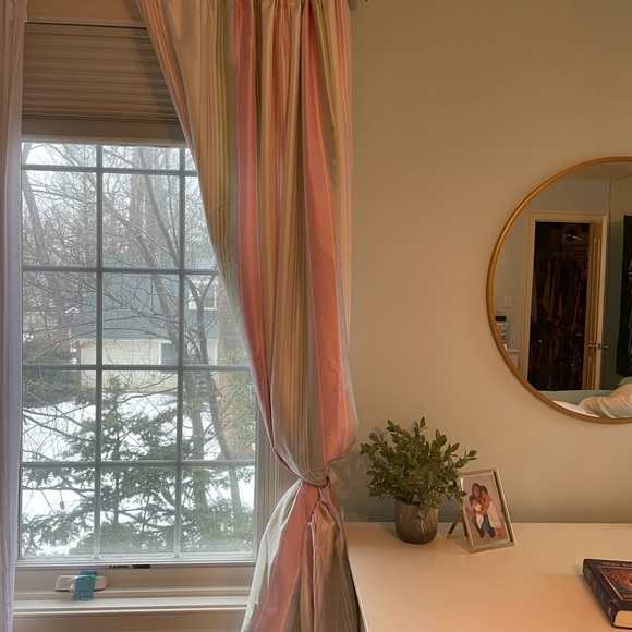 Pottery barn 100% silk Curtain- 3 panels - Picture 2 of 3